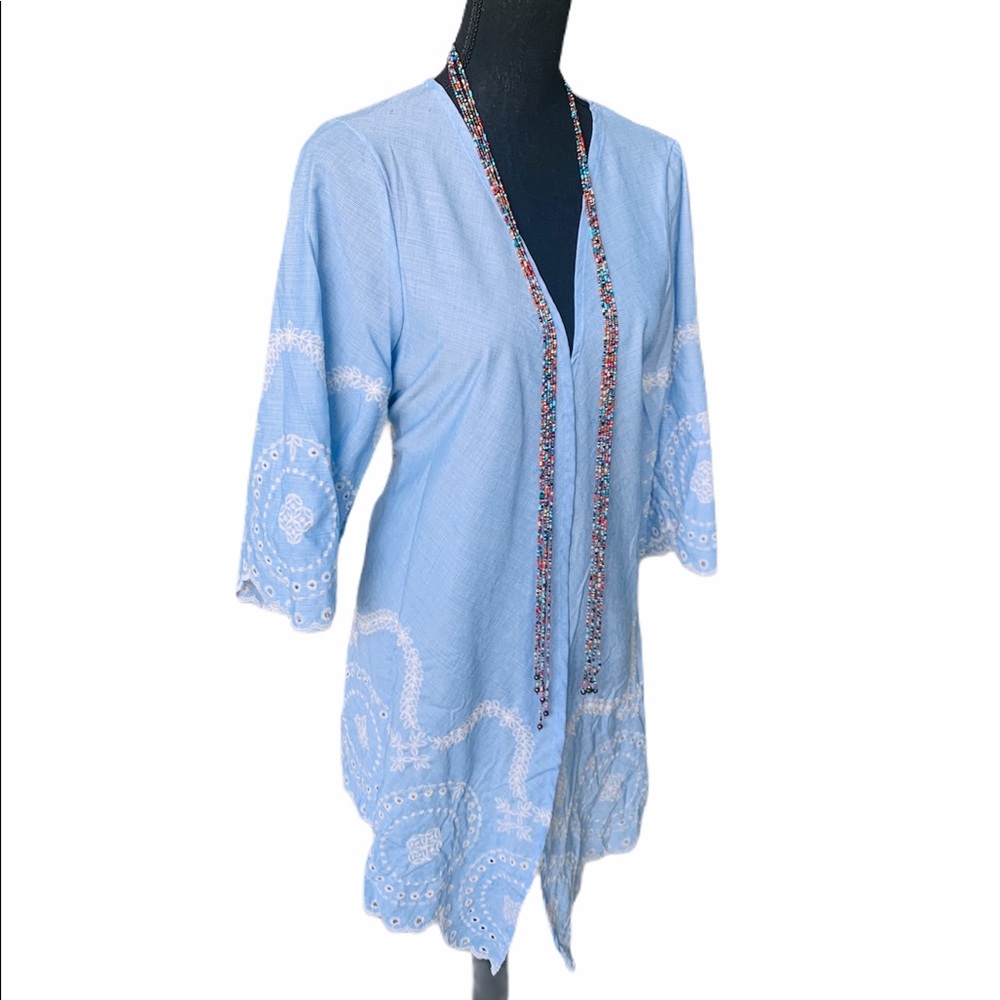 Time and Tru Kimono with Scallop Hem Women’s Top - Picture 10 of 12